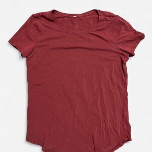 Lululemon Burgundy Red cotton blend casual tee #casualwear  No size s/m? I think